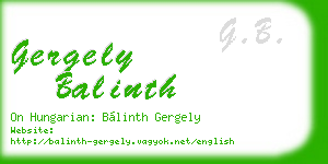 gergely balinth business card