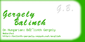 gergely balinth business card